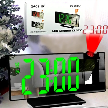 Настільний дзеркальний LED годинник з проекцією на стелю 0750 фото