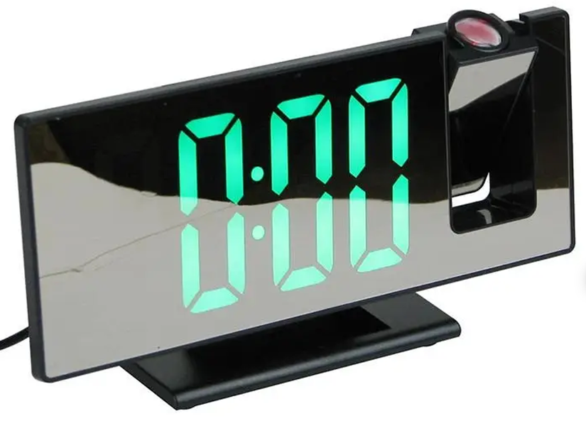 Настільний дзеркальний LED годинник з проекцією на стелю 0750 фото