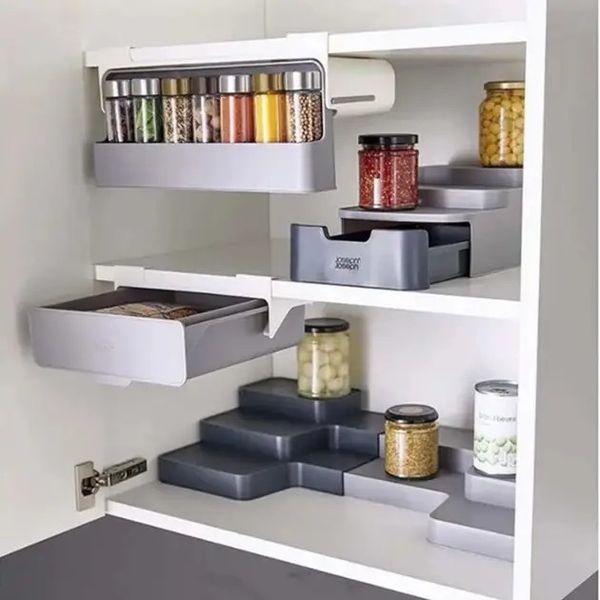 Органайзер для спецій Under-shelf spice rack з висувним механізмом для зручного зберігання 0800 фото