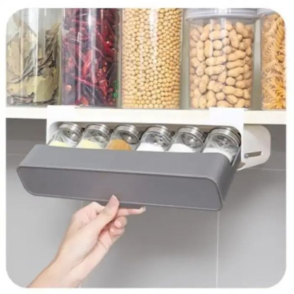 Органайзер для спецій Under-shelf spice rack з висувним механізмом для зручного зберігання 0800 фото