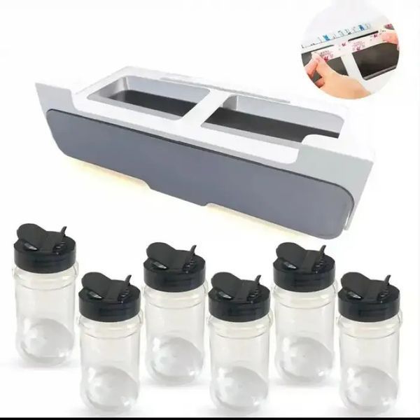 Органайзер для спецій Under-shelf spice rack з висувним механізмом для зручного зберігання 0800 фото
