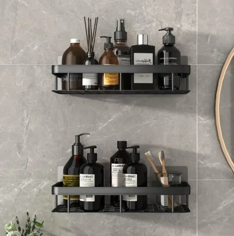 Самоклеящаяся металлическая полка для ванной или кухни Bathroom shelf (31,5x14x5 см) 0651 фото