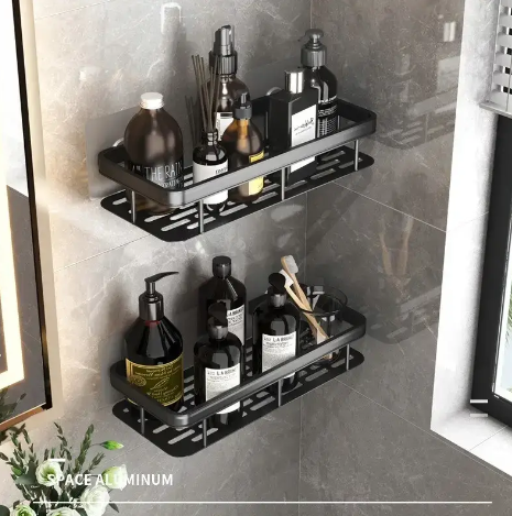 Самоклеящаяся металлическая полка для ванной или кухни Bathroom shelf (31,5x14x5 см) 0651 фото