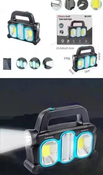 Фонарь аккумуляторный Hurry Bolt HB-6169 с солнечной батареей и функцией PowerBank 1009 фото
