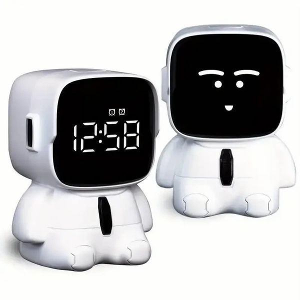 Годинники дитячі настільні Robot Clock електронні з підсвіткою, будильником та звуковим сигналом 0909 фото