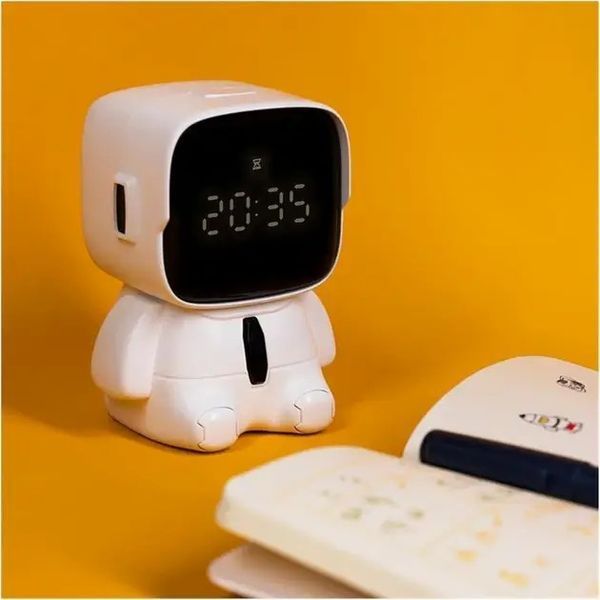 Годинники дитячі настільні Robot Clock електронні з підсвіткою, будильником та звуковим сигналом 0909 фото