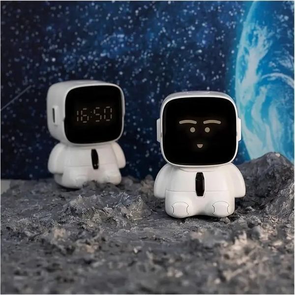 Годинники дитячі настільні Robot Clock електронні з підсвіткою, будильником та звуковим сигналом 0909 фото