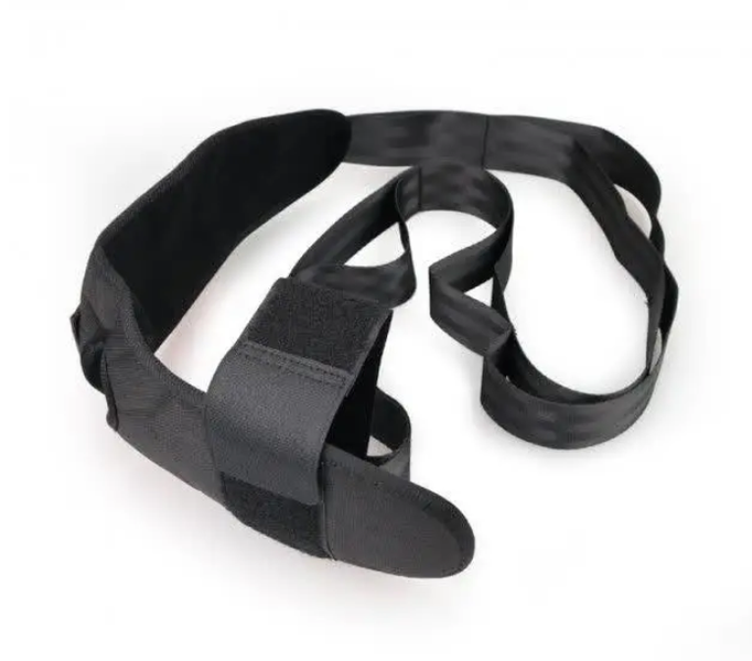Ремень тренажер для растяжки и йоги yoga stretch strap band с фиксатором для стопы 0213 фото