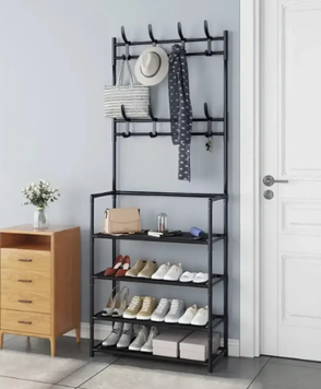 Підлогова вішалка для одягу та взуття New simple floor clothes rack (60 х 29.5 х 151 см) 0388 фото