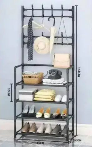 Підлогова вішалка для одягу та взуття New simple floor clothes rack (60 х 29.5 х 151 см) 0388 фото