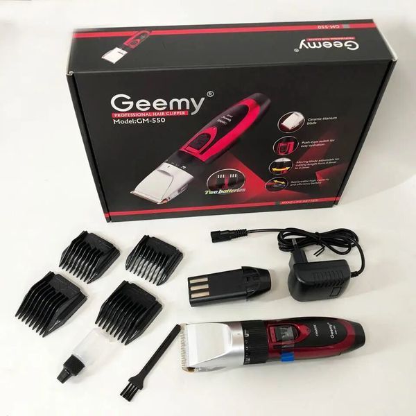 Машинка для стрижки волос Gemei GM550 с керамическими лезвиями и 4 насадками &mdash; аккумуляторная, бесшумная, компактная🔝 Gemei GM550 &mdash; це твій надійний барбер у кишені! Бездротова, тиха та стильна машинка з довговічними керамічними лезами, яка подарує комфо 0715 фото
