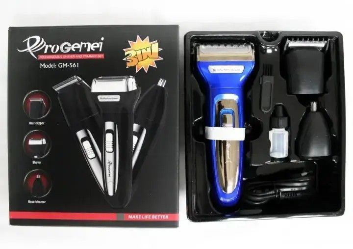 Триммер многофункциональный Gemei GM-595 3в1 для волос носа и бороды 0860 фото