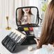 Портативная тканевая косметичка Make Up черная с зеркалом и отделениями для хранения 0805 фото 2