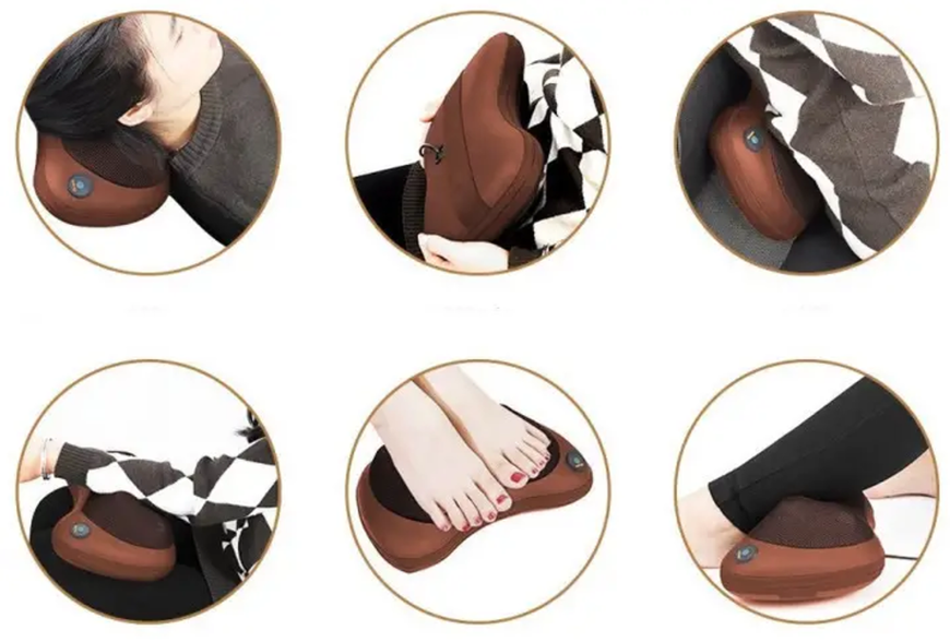 Масажна інфрачервона роликова подушка Massage Pillow 0655 фото