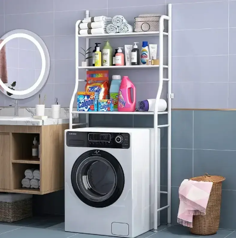 Підлогова стійка органайзер у ванну кімнату toilet rack стелаж для встановлення над пральною машиною 0403 фото