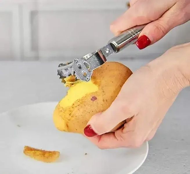 Многофункциональная кухонная овощечистка для чистки и нарезки овощей 0861 фото