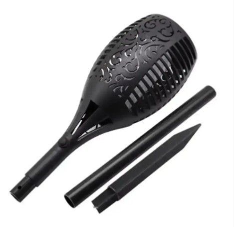Вуличний ліхтар на сонячній батареї з ефектом полум'я Solar flame led light sensor activated 52 см 0011 фото