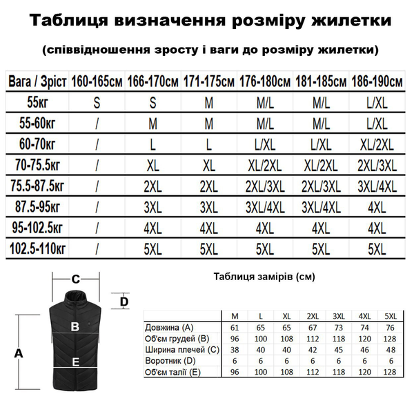 Жилет з USB-підігрівом, розмір XL, 3 температурні режими / Електричний терможилет / Нагрівальний жилет 1013 фото