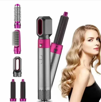 Мультистайлер 5в1 Hot Air Styler фен браш стайлер для завивки та випрямлення волосся з 5 насадками 0410 фото