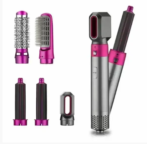 Мультистайлер 5в1 Hot Air Styler фен браш стайлер для завивки та випрямлення волосся з 5 насадками 0410 фото