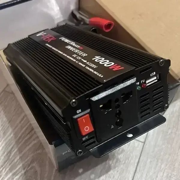 Інвертор автомобільний VTEK SSK-1000W 12V-220V з захистом від перевантаження та USB 0863 фото