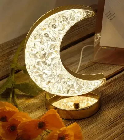 Настольная лампа светильник с кристаллами в форме полумесяца Creatice Table Lamp 17 0561 фото