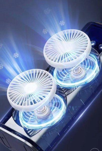 Двоярусний підлоговий вентилятор з функцією розпилення води Double-Ended Spray Fan 0947 фото