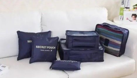 Набір сумок-органайзерів для зберігання речей Secret Pouch 6 шт, Темно-синій колір 0080 фото