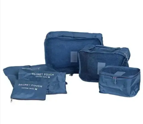 Набір сумок-органайзерів для зберігання речей Secret Pouch 6 шт, Темно-синій колір 0080 фото