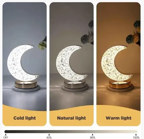 Настольная лампа светильник с кристаллами в форме полумесяца Creatice Table Lamp 17 0561 фото