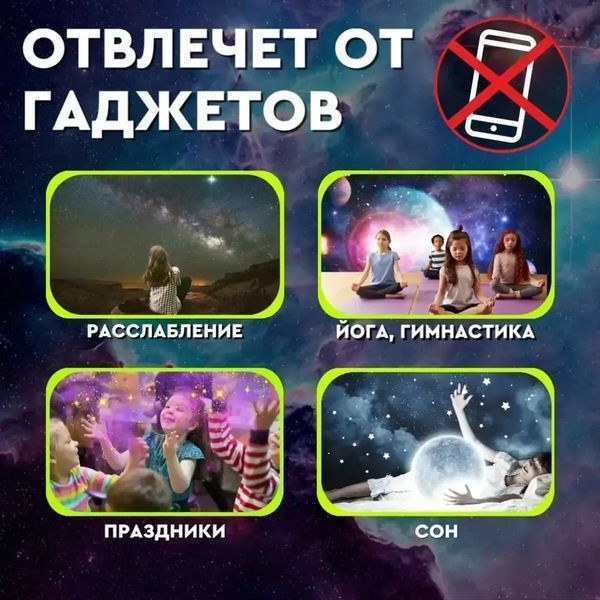 Нічний проектор зоряного неба Galaxy Projector для дитячої кімнати з дванадцятьма режимами 0846 фото
