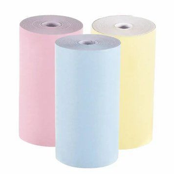 Рулон термопаперу кольоровий набір паперу різнобарвного для дитячого міні принтера упаковка 3шт 0916 фото