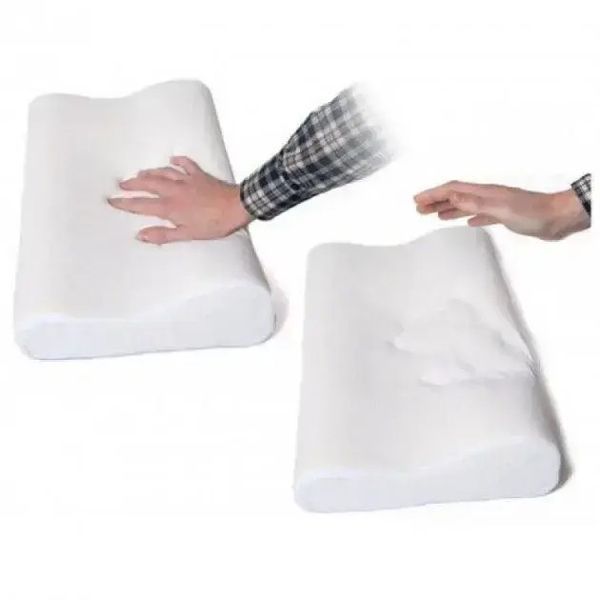 Ортопедична подушка Memory Pillow 50x29x10/7 см з ефектом пам'яті біла гіпоалергенна 0810 фото