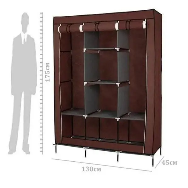 Шафа тканинна складана Storage Wardrobe 88130 130х45х175 см 0412 фото