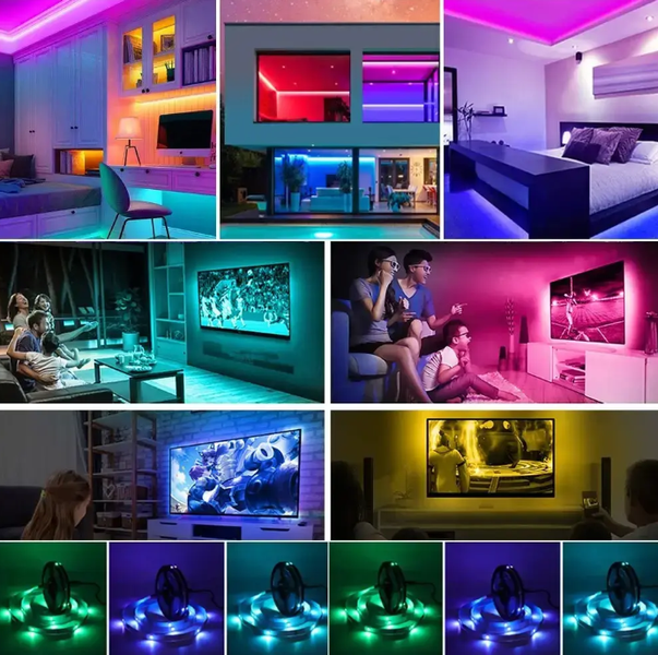 Светодиодная лента RGB (диод SMD 3528) с пультом управления и блоком питания, 5 метров 0230 фото