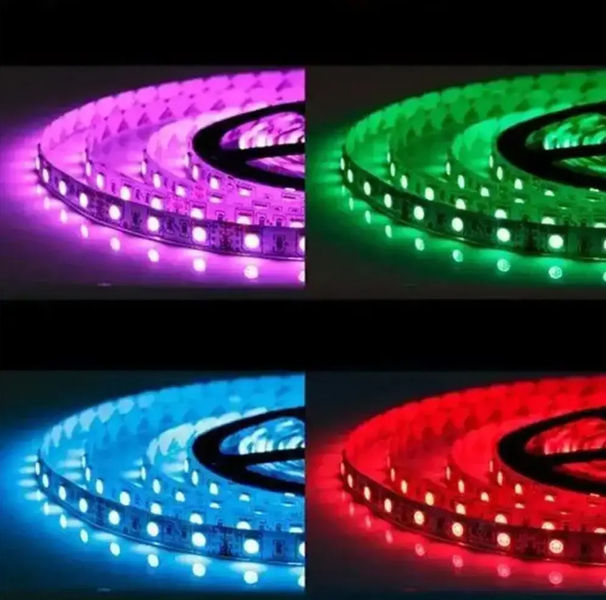 Светодиодная лента RGB (диод SMD 3528) с пультом управления и блоком питания, 5 метров 0230 фото