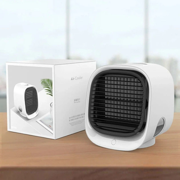 Портативний міні кондиціонер Air Cooler M201, настільний вентилятор з зволожувачем і підсвіткою, USB, 3 швидкості, резервуар 300 мл 1018 фото