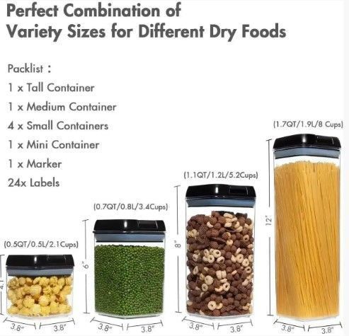 Контейнери органайзери для зберігання круп Food storage container (7 контейнерів) для сипких продуктів 0018 фото