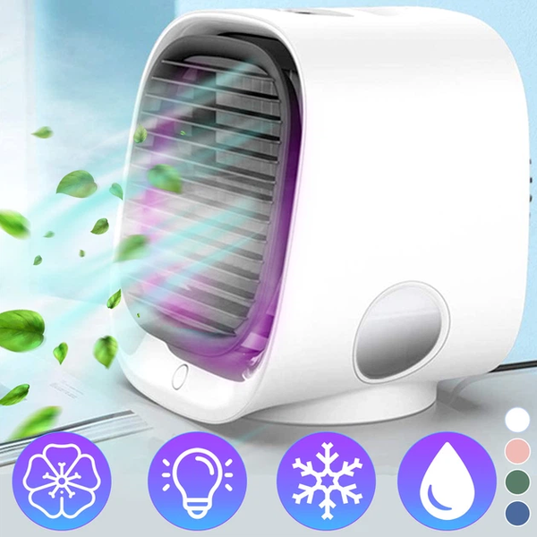Портативний міні кондиціонер Air Cooler M201, настільний вентилятор з зволожувачем і підсвіткою, USB, 3 швидкості, резервуар 300 мл 1018 фото
