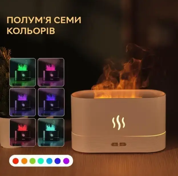 Нічник зволожувач повітря аромадифузор з імітацією полум'я 0418 фото