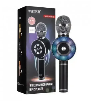 Бездротовий Bluetooth караоке мікрофон Wster WS-669 з функцією записування голосу 0233 фото