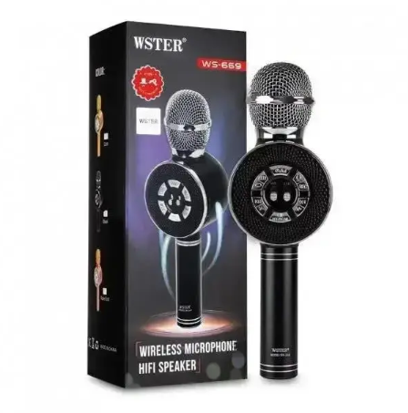 Бездротовий Bluetooth караоке мікрофон Wster WS-669 з функцією записування голосу 0233 фото