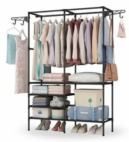 Вешалка для одежды с полками Simple Coat Rack Double Row 0919 фото