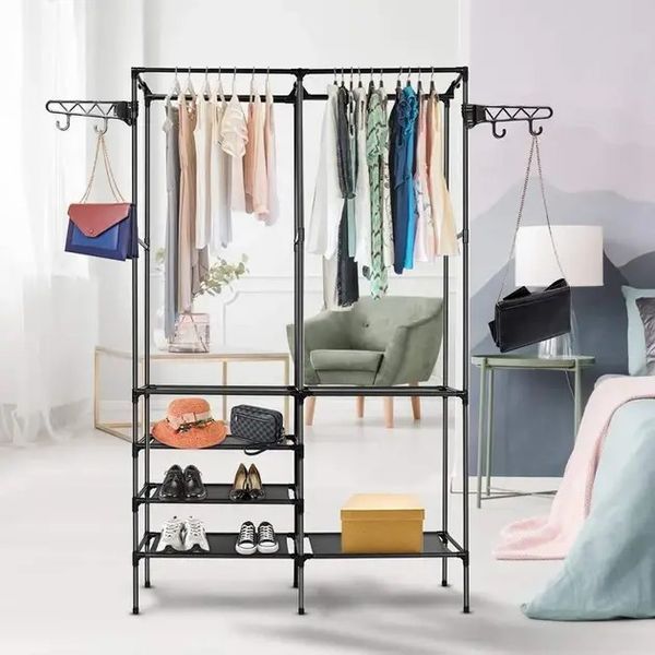 Вешалка для одежды с полками Simple Coat Rack Double Row 0919 фото