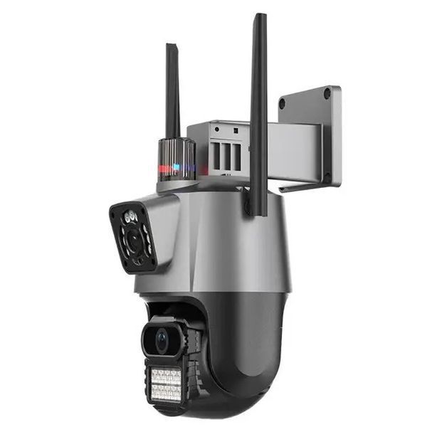 Поворотна WiFi камера відеоспостереження Dual Lens 8MP із сиреною 0764 фото