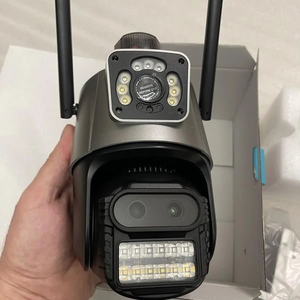 Поворотна WiFi камера відеоспостереження Dual Lens 8MP із сиреною 0764 фото