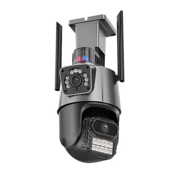 Поворотна WiFi камера відеоспостереження Dual Lens 8MP із сиреною 0764 фото