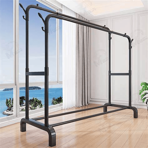 Двойная стойка вешалка для одежды и обуви Model1 BLACK 0920 фото