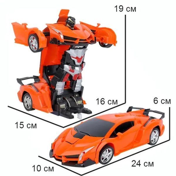 Трансформер машинка Lamborghini Robot Car красная с пультом дистанционного управления световые и звуковые эффекты 0814 фото