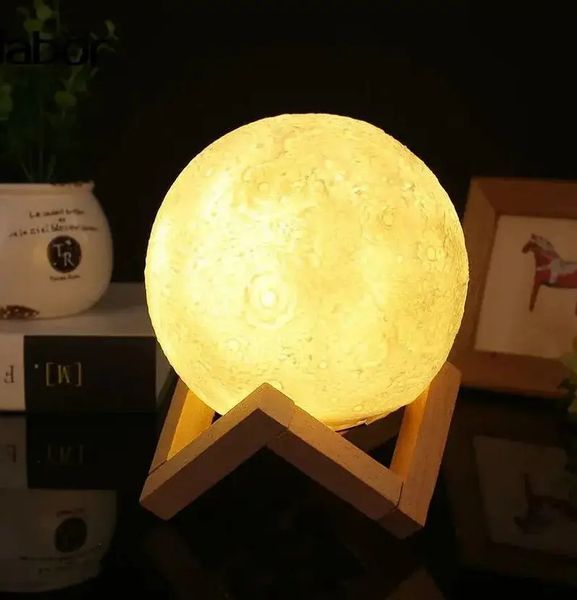 Ночник-луна с увлажнителем воздуха 3D Moon Lamp на подставке, настольный 0870 фото